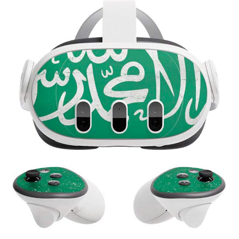 Saudi Arabia Flag Distressed Meta Quest 3  Skin